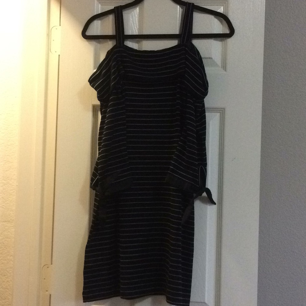 Black cold shoulder dress